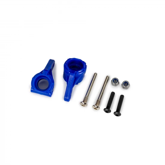 Traxxas Steering blocks, extreme heavy duty, blue (left + right)/ 3x26mm hinge pins (2)/ 3x15mm BCS (2) (for use with 9180, 9181, 9182 upgrade kit)