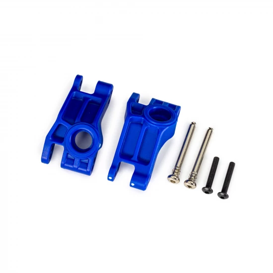 Traxxas Carriers, stub axle, rear, extreme heavy duty, blue (left + right)/ 3x31mm hinge pins (2)/ 3x18mm BCS (2) (for use with 9180, 9181, 9182 upgrade kit)