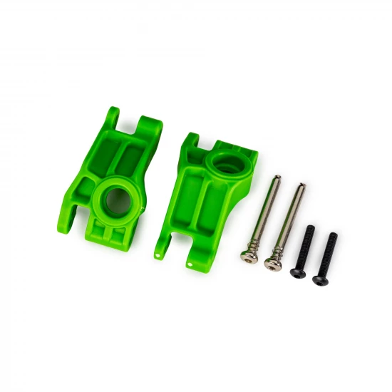 Traxxas Carriers, stub axle, rear, extreme heavy duty, green (left + right)/ 3x31mm hinge pins (2)/ 3x18mm BCS (2) (for use with 9180, 9181, 9182 upgrade kit)