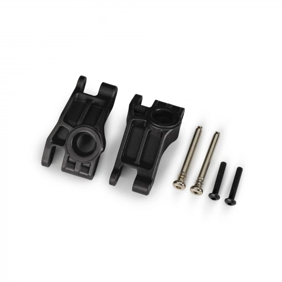 Traxxas Carriers, stub axle, rear, extreme heavy duty, black (left + right)/ 3x31mm hinge pins (2)/ 3x18mm BCS (2) (for use with 9180, 9181, 9182 upgrade kit)