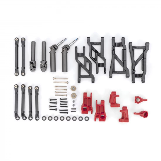 Traxxas Outer Driveline + Suspension Upgrade Kit, extreme heavy duty, red (fits Slash 2WD)