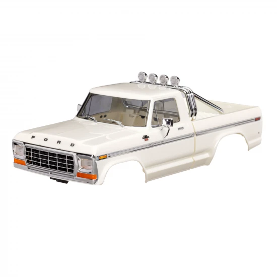 Traxxas Body, Ford F-150 Truck (1979), complete, white (includes grille, side mirrors, door handles, roll bar, windshield wipers, side trim, + clipless mounting) (requires 9834 front + rear bumpers)
