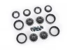Traxxas Wheels, 1.0, 6061-T6 aluminium (black-anodised) (4)/ 2x8mm BCS (24)