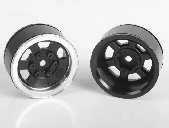 RC4WD Six-Spoke 1.55 Internal Beadlock Wheels (Black)
