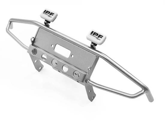 RC4WD Guardian Steel Front Winch Bumper W/Ipf Lights For Axial 1:10 SCX10 II Umg10 (Silver)