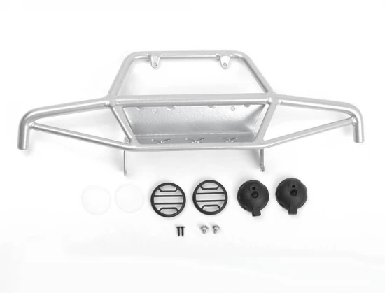 RC4WD Tri-X Steel Stinger Front Bumper W/ Lights For Vanquish Vs4-10 Origin Body (Silver)