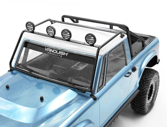RC4WD Exterior Steel Roll Cage W/ Lights For Vanquish Vs4-10 Origin Halfcab Body (Black)