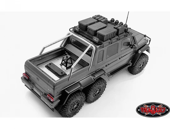 RC4WD Command Roof Rack W/Diamond Plate + 4X Square Lights Traxxas Mercedes-Benz G63 Amg 6X6(B)