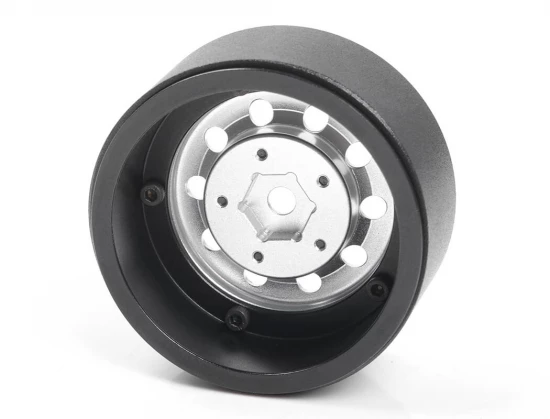 RC4WD Burato 2.2 Beadlock Wheels W/ Center Caps (Silver)