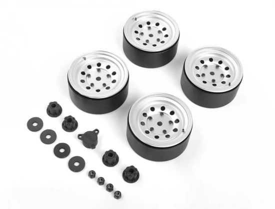 RC4WD Burato 2.2 Beadlock Wheels W/ Center Caps (Silver)