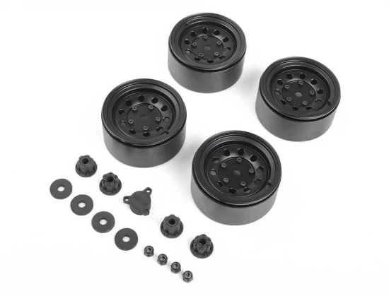 RC4WD Burato 2.2 Beadlock Wheels W/ Center Caps (Black)