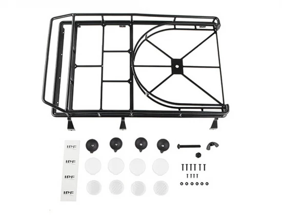 RC4WD Roof Rack With Tyre Mount + Ipf Lights For Gelande II D90