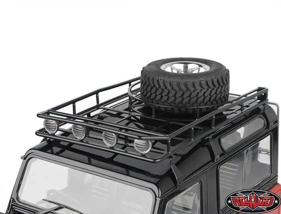 RC4WD Roof Rack With Tyre Mount + Ipf Lights For Gelande II D90