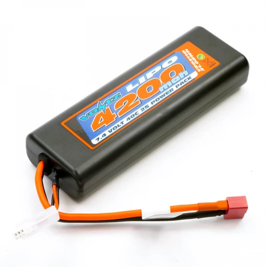 Voltz 4200Mah Oval Case 2S 40C 7.4V Lipo Stick Pack - Deans