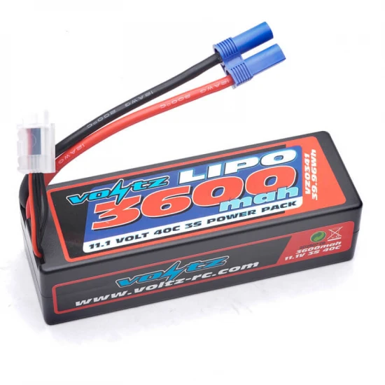 Voltz 3600mAh Hard Case 11.1V 3S 40C LiPo - EC5