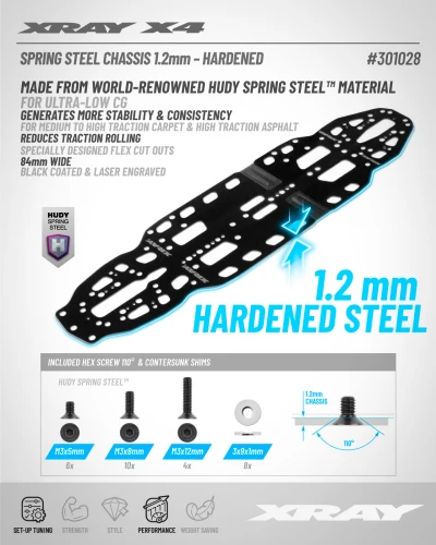 XRay X426 Spring Steel Chassis 1.2mm - Hardened