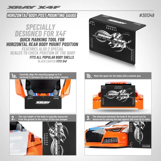 XRay X4F Horizontal Body Post Mounting Gauge