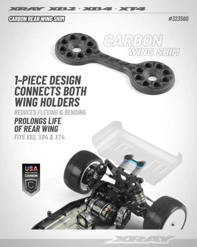 XRay Carbon Rear Wing Shim