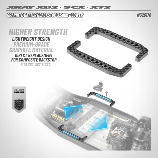 XRay Graphite Battery Backstop 3.5mm - Lower (2)