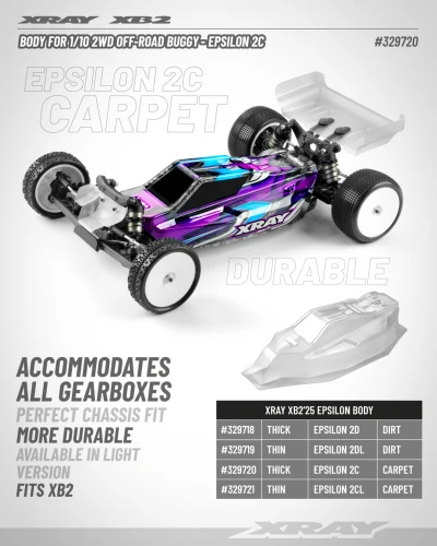 XRay Epsilon 2C Clear Bodyshell for XB2