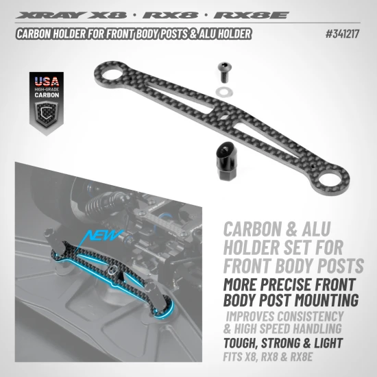 XRay Carbon Holder For Front Body Posts And Aluminium Holder - Set