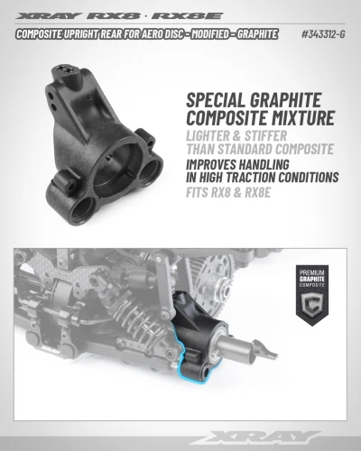 XRay Composite Upright Rear For Aero Disc - Modified - Graphite