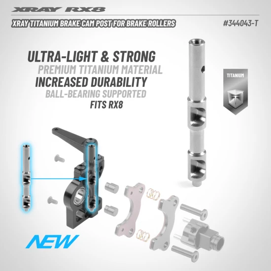 XRay Titanium Brake Cam Post For Brake Rollers