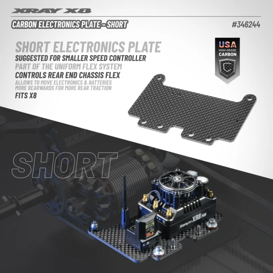 XRay X8 Carbon Electronics Plate - Short