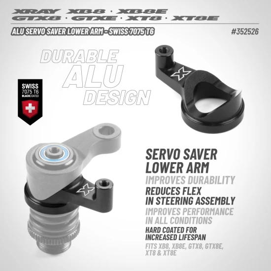 XRay Aluminium Servo Saver Lower Arm - Swiss 7075 T6