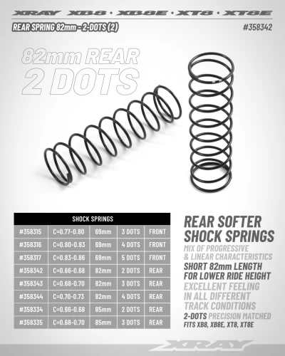 XRay Rear Spring 82mm - 2 Dots (2)