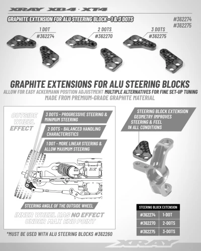 XRay Graphite Extension For Aluminium Steering Block (1 1) - 1 Dot