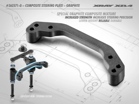 XRay Composite Steering Plate - Graphite