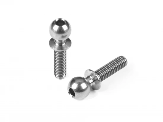 XRay Hard Steel Ball End 5.4mm With Thread 10mm - Nickel Coated (2)
