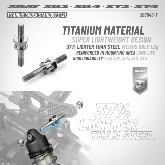 XRay Titanium Screw Shock Pivot Ball With Hex (2)