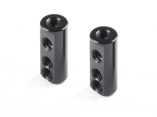 XRay X12 Aluminium Servo Mount - Fixed And Floating - Black (2)