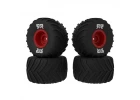 dBoots Chevron MT Tire Set Glued - Red (2 Pairs): GROM