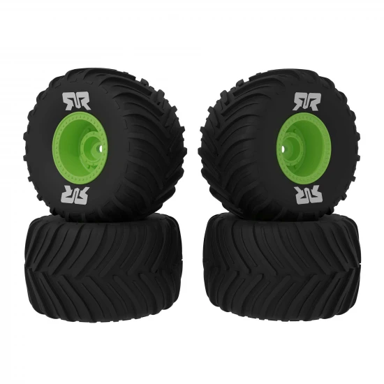dBoots Chevron MT Tire Set Glued - Green (2 Pairs): GROM