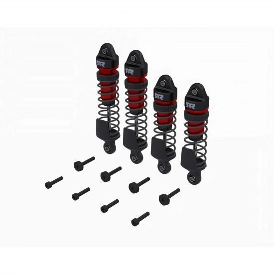 Shock Set - Front/Rear Assembled - TBC cSt Oil - Red (4Pcs): MI