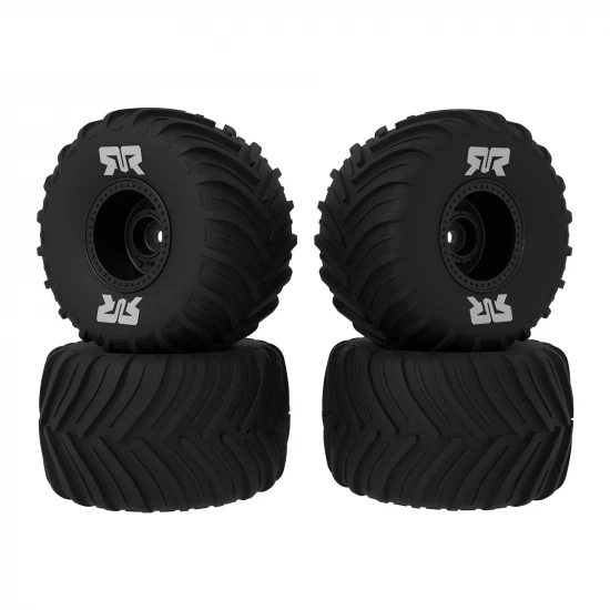 dBoots Chevron Mounted Tire Set Glued - Black (2 Pairs): GROM