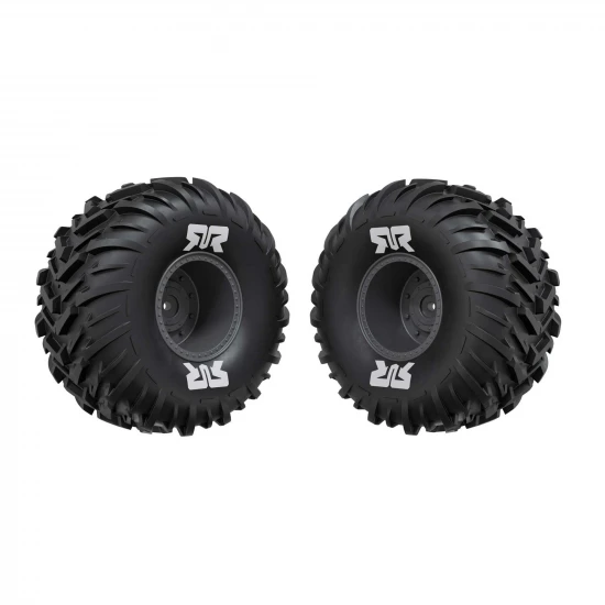 dBoots Cut Chevron MT Tire Set Glued - Gun metal