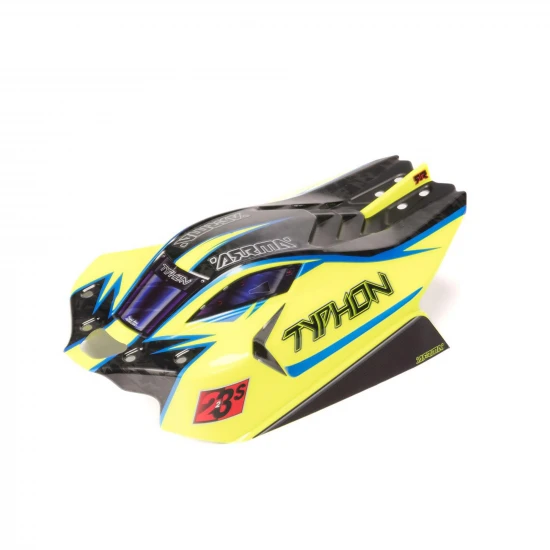1:8 Clipless Painted Decaled Body - Yellow/Blue: TYPHON 4X4