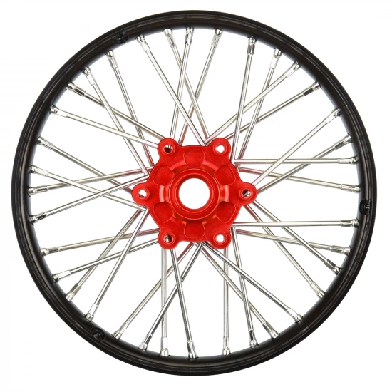 1/4 Pro-Spec Aluminium V2 Bead Front Wheel Black/Red (1): Pro
