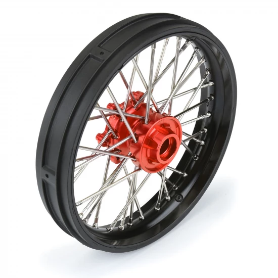 1/4 Pro-Spec Aluminium V2 Bead Front Wheel Black/Red (1): Pro