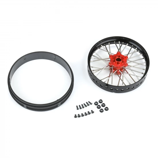 1/4 Pro-Spec Aluminium V2 Bead Front Wheel Black/Red (1): Pro