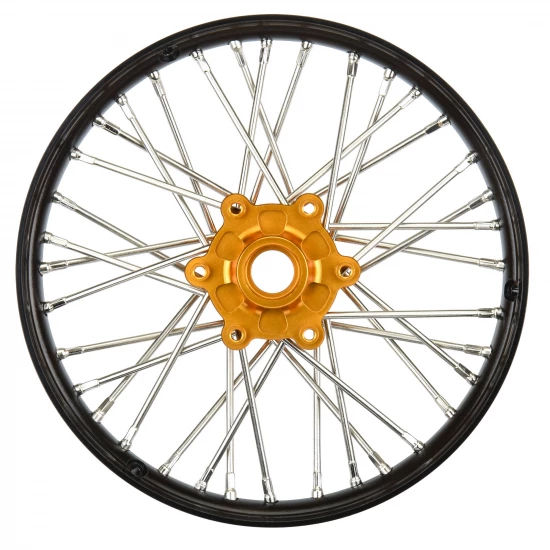 1/4 Pro-Spec Aluminium V2 Bead Front Wheel Black/Gold (1): (2)