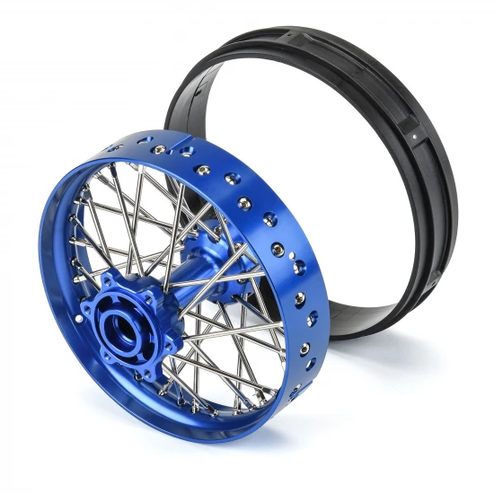 1/4 Pro-Spec Aluminium V2 Bead Rear Wheel Blue/Blue (1): Prom