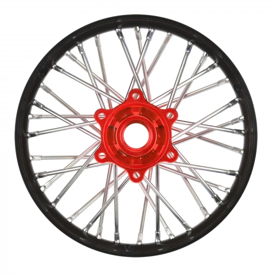 1/4 Pro-Spec Aluminium V2 Bead Rear Wheel Black/Red (1): Prom