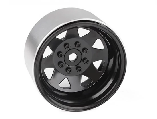 RC4WD 8Lug Deep Dish Wagon 1.9 Steel Stamped Beadlock Wheels Black (4)