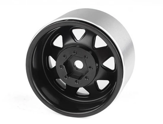 RC4WD 8Lug Deep Dish Wagon 1.9 Steel Stamped Beadlock Wheels Black (4)