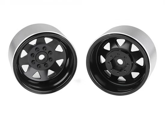 RC4WD 8Lug Deep Dish Wagon 1.9 Steel Stamped Beadlock Wheels Black (4)